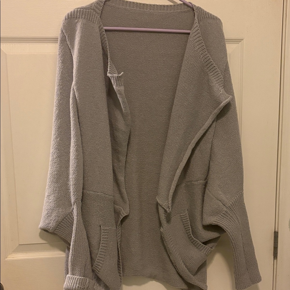 SHEIN Heather Gray Women's Open Cardigan